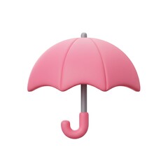 Pink Rain Umbrella Cartoon Icon
