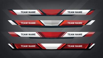 Sport Scoreboard Broadcast Graphic and Lower Thirds Template for soccer and football, vector illustration