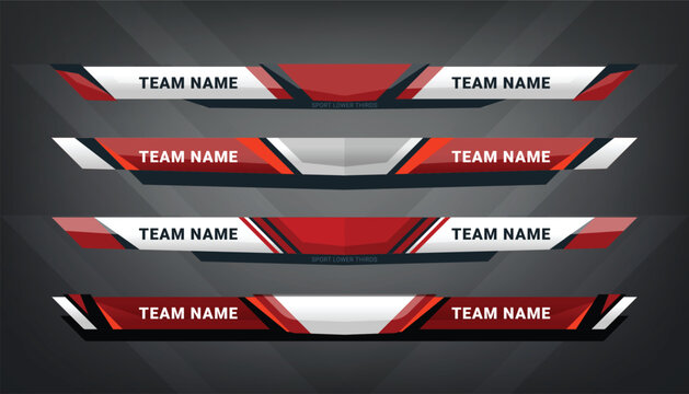 Sport Scoreboard Broadcast Graphic and Lower Thirds Template for soccer and football, vector illustration