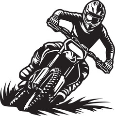 Vector art of motocross rider in action isolated on white background