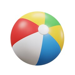 Obraz premium Colorful Beach Ball 3D Icon