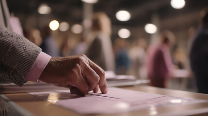 Close-up of Hands Sorting Small Objects at Event