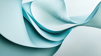 Intertwined teal curves create a flowing design.