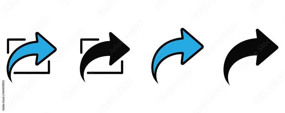 Fototapete share and send icon set.share icon set.connection symbol, network sharing icon. arrow symbol, reply 