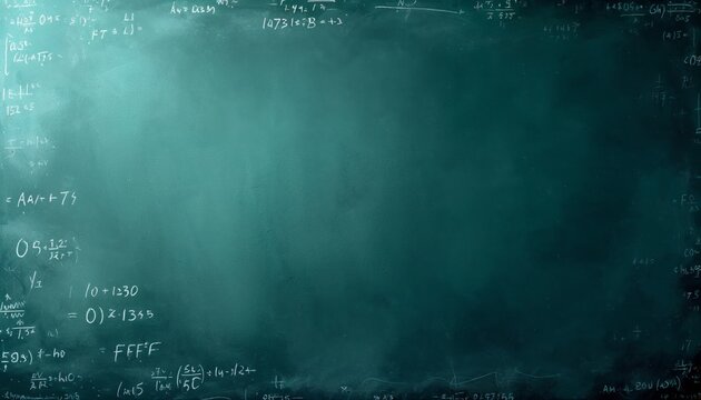 Mathematical Formulas on a Chalkboard Fading to Blank Space for Educational Backgrounds in Math and Science Projects
