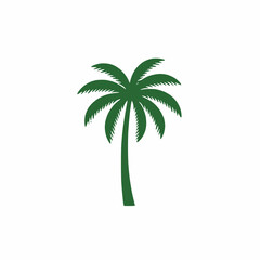 Obraz premium Solid green palm tree silhouette vector on, white background no text