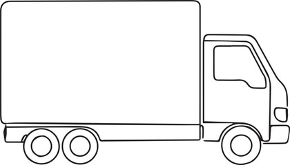 Modern delivery truck illustration for logistics, transportation, and shipping needs, conveying efficiency and reliability in a minimalist design style
