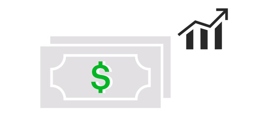cash with graph going up
