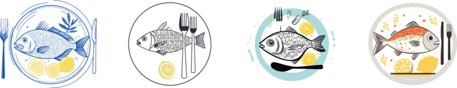 The task at hand is drawing a continuous line, while a plate contains a serving of baked fish with lemon slices