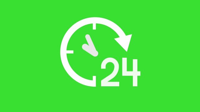 24 by 7 services on green screen 2D motion graphics animation (Chroma key)