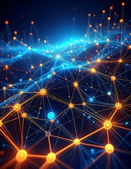 Obraz premium Abstract network of glowing points and lines (1)