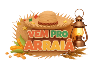 Vem pro arraia  celebration isolated on transparent background