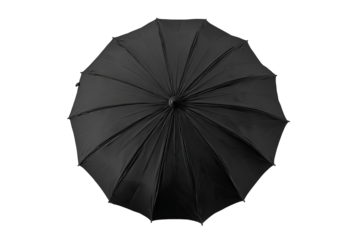 Black umbrella, top view