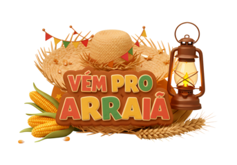 Vem pro arraia  celebration isolated on transparent background