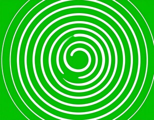 Concentric circles with white spiral lines on a green background