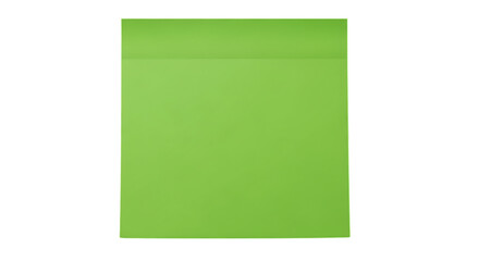 Fototapeta premium Bright Green Sticky Note Transparent PNG Cutout, Isolated Background – Office and School Stationery Reminder