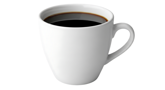 Artistic Coffee Cup Isolated on Transparent Background