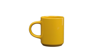 Vibrant Yellow Coffee Cup A Cheerful Addition to Your Morning Routine, Isolated on White