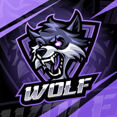 Wolf head esport mascot logo design