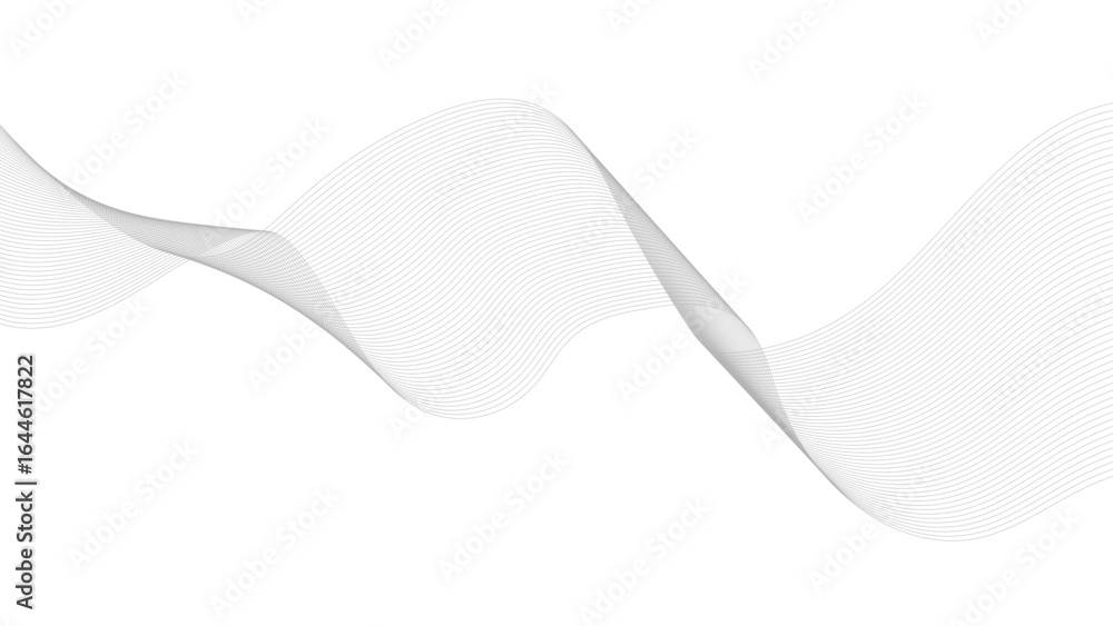 Poster abstract black lines wave curve motion on white background. vector illustration. abstract gray line 