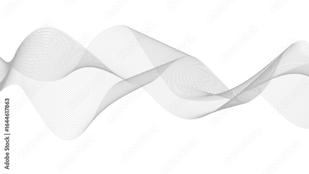 Sticker abstract black lines wave curve motion on white background. vector illustration. thin wavy line abst
