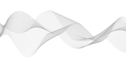 Abstract black lines wave curve motion on white background. Vector Illustration. Thin wavy line abstract background. Wavy line horizontal divider outline minimalist background.
