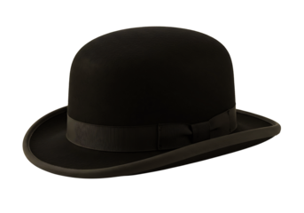 Classic bowler hat isolated on transparent background