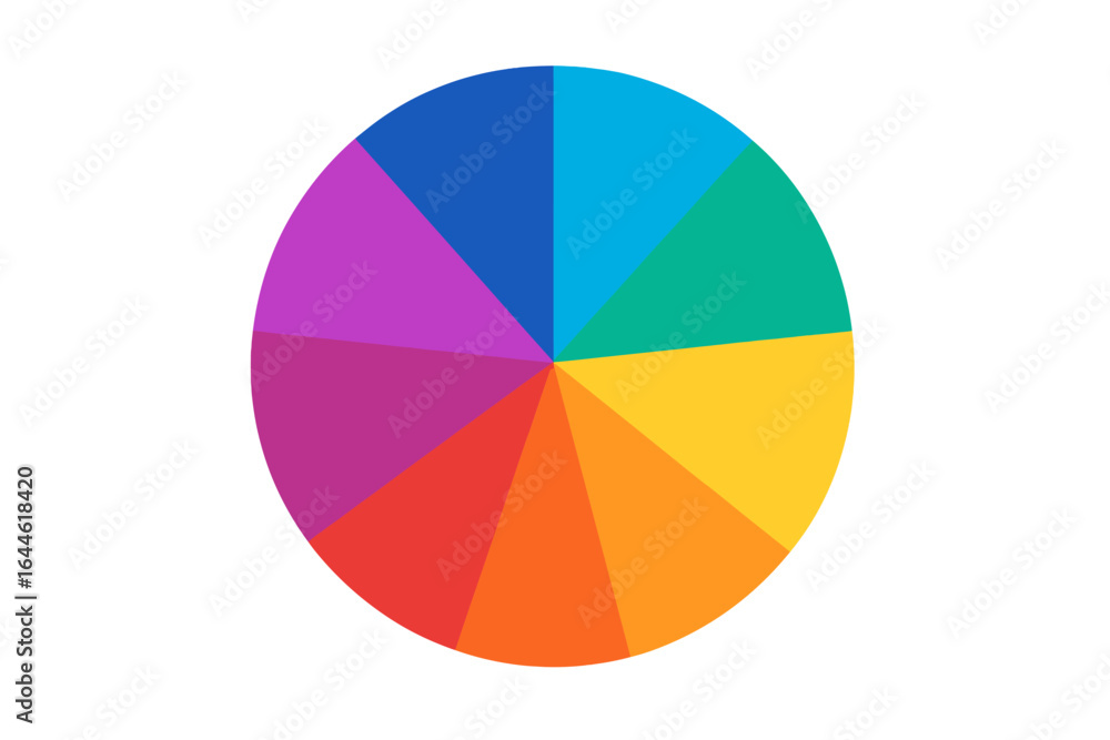 Poster colorful pie chart vector for data visualization. infographic element for business reports and prese