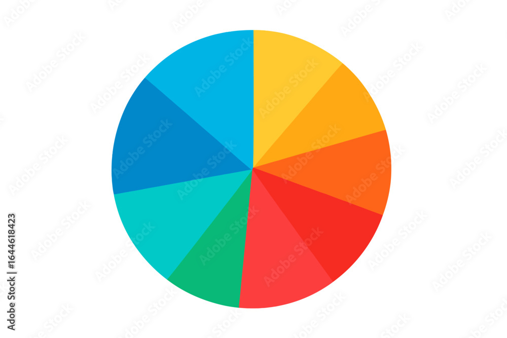 Poster colorful pie chart for data visualization and infographics. statistic graph with colorful segments f