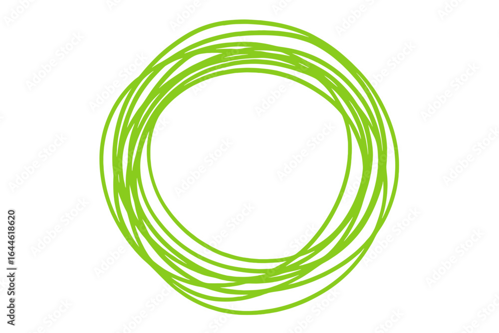 Poster hand-drawn green highlighter scribble circle. abstract vector doodle frame for emphasis. sketchy mar