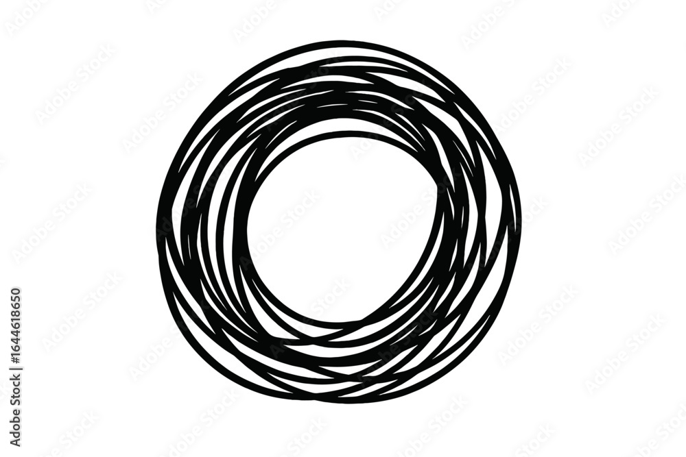 Poster hand drawn scribble circle. sketch doodle frame. abstract vector element. grunge round border. marke