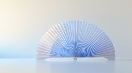 Light purple paper fan on a white surface.