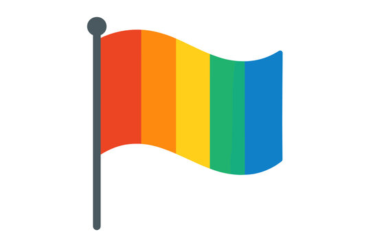 Rainbow pride flag vector illustration. Symbol of the LGBTQ+ community, gay, lesbian, bisexual, transgender rights. Waving banner for pride month, parade, event celebration.