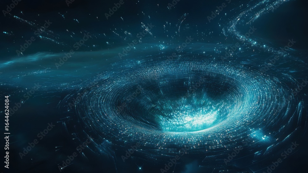 Poster abstract swirling light patterns in outer space