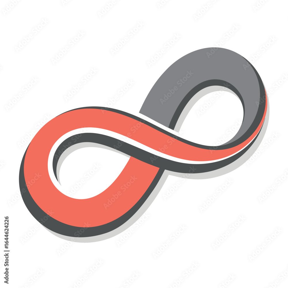 Aufkleber minimalist single pen stroke creating a fluid elegant abstract shape with subtle color variations