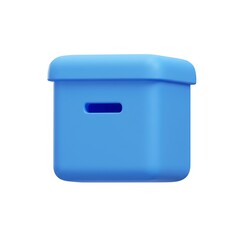 Blue 3D storage box icon