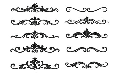 Luxury Vector Decorative Borders and Elegant Design Elements for Invitations, Cards, Stylish Projects, and Vintage-Inspired Vector Illustration on Transparent Background