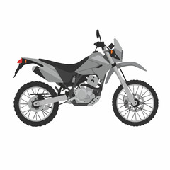 Gray Adventure Motorcycle Profile View Illustration
