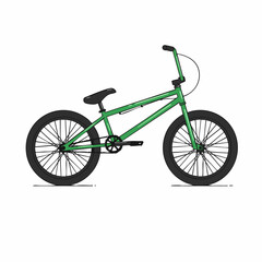 Obraz premium Simple Line Art Illustration of a Lime Green BMX Bike