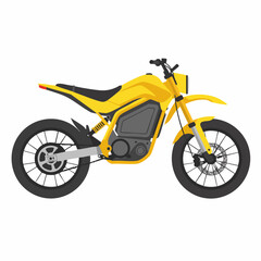 Obraz premium Sleek Yellow Electric Dirt Bike Motorcycle Design