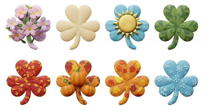 Colorful shamrock designs