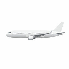Fototapeta premium Sleek White Passenger Airplane Side Profile Illustration