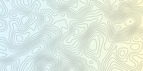 Minimal Topographic Line Art Background – Seamless Abstract Terrain Contour Pattern on Soft Blue Gradient. vector banner background 