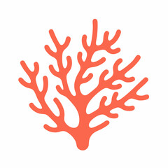 Fototapeta premium Stylized Coral Illustration: Vibrant Orange Branches with Smooth Rounded Edges