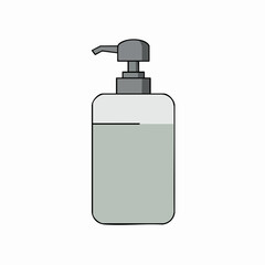 Fototapeta premium Simple Grey Soap Dispenser Bottle Icon Illustration