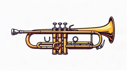Obraz premium Golden trumpet illustration