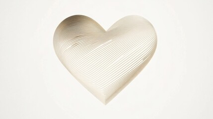 Abstract heart shape design with delicate lines in beige tones