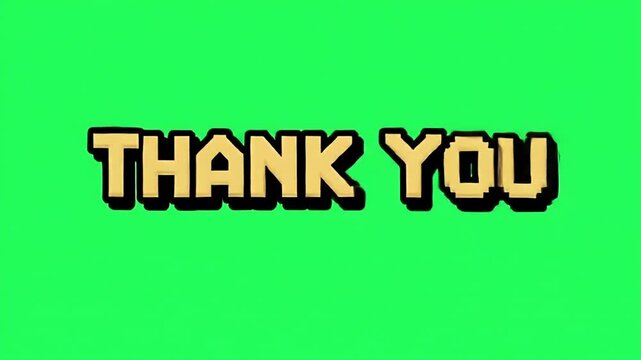 Expression of Gratitude: A vibrant THANK YOU message displayed on a striking green screen, ideal for conveying appreciation.