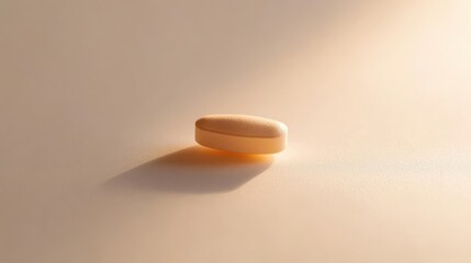 Close-up of a calm pill laying on a plain surface
