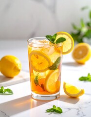 Fototapeta premium Refreshing Iced Tea with Lemon and Mint